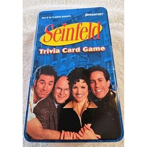 Seinfeld‎ Trivia Card Game in A Tin Container Open Box